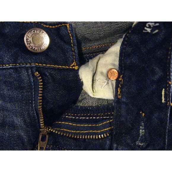 American Eagle Womens CUTOFF JEAN SHORTS Low Rise Sequin Pockets W 28 MEASURED - Picture 4 of 10